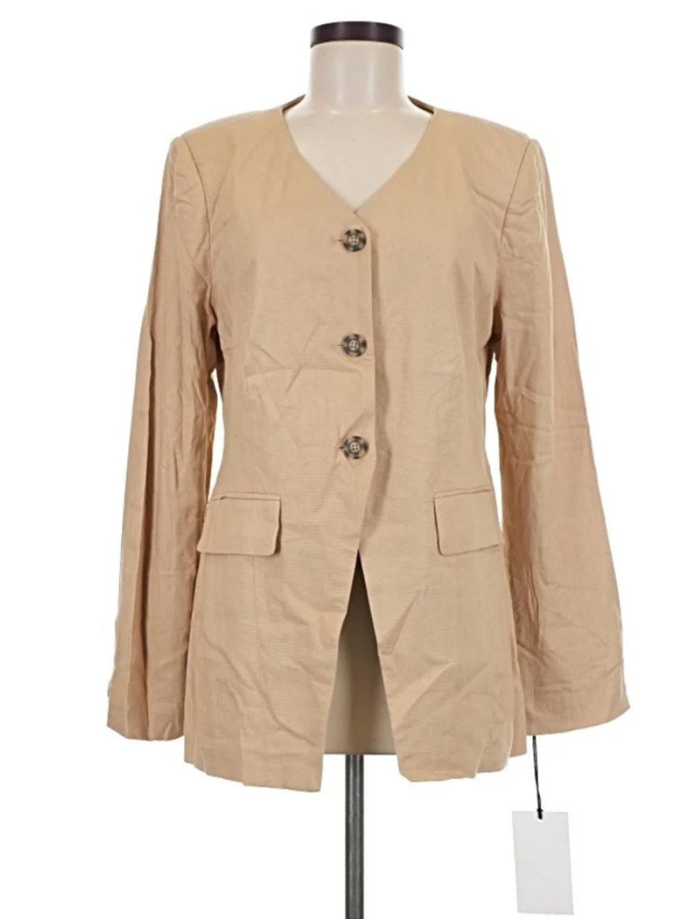 Bloomingdale’s NWT Bagatelle Khaki Beige V-Neck Button Front Blazer (XS, S, M)
